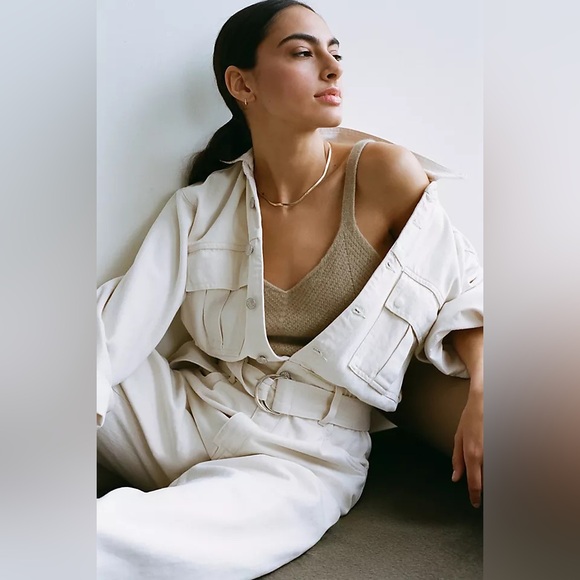 AGOLDE Tatum Denim Jumpsuit Cream - Picture 4 of 14